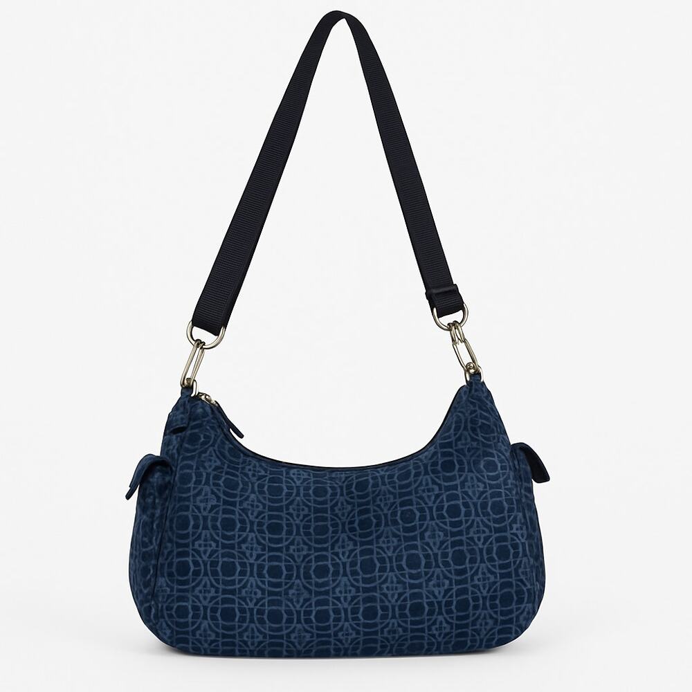 Navy Shoulder Bag Geometric Pattern Medium Crossb… - image 2